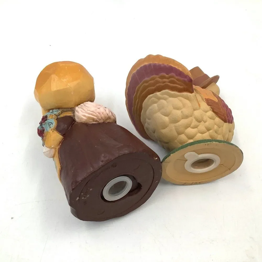 Turkey and Woman‎ Salt and Pepper Shakers Thanksgiving Gift